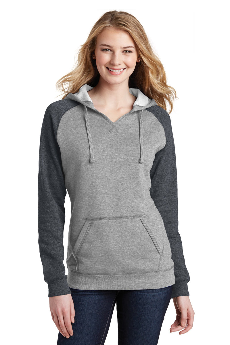Load image into Gallery viewer, District Women&#39;s Lightweight Fleece Raglan Hoodie.  DT296
