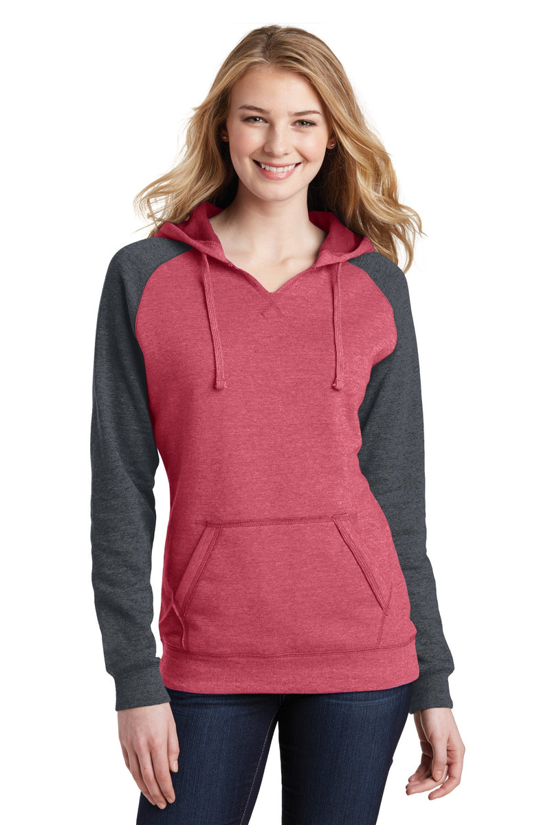 Load image into Gallery viewer, District Women&#39;s Lightweight Fleece Raglan Hoodie.  DT296
