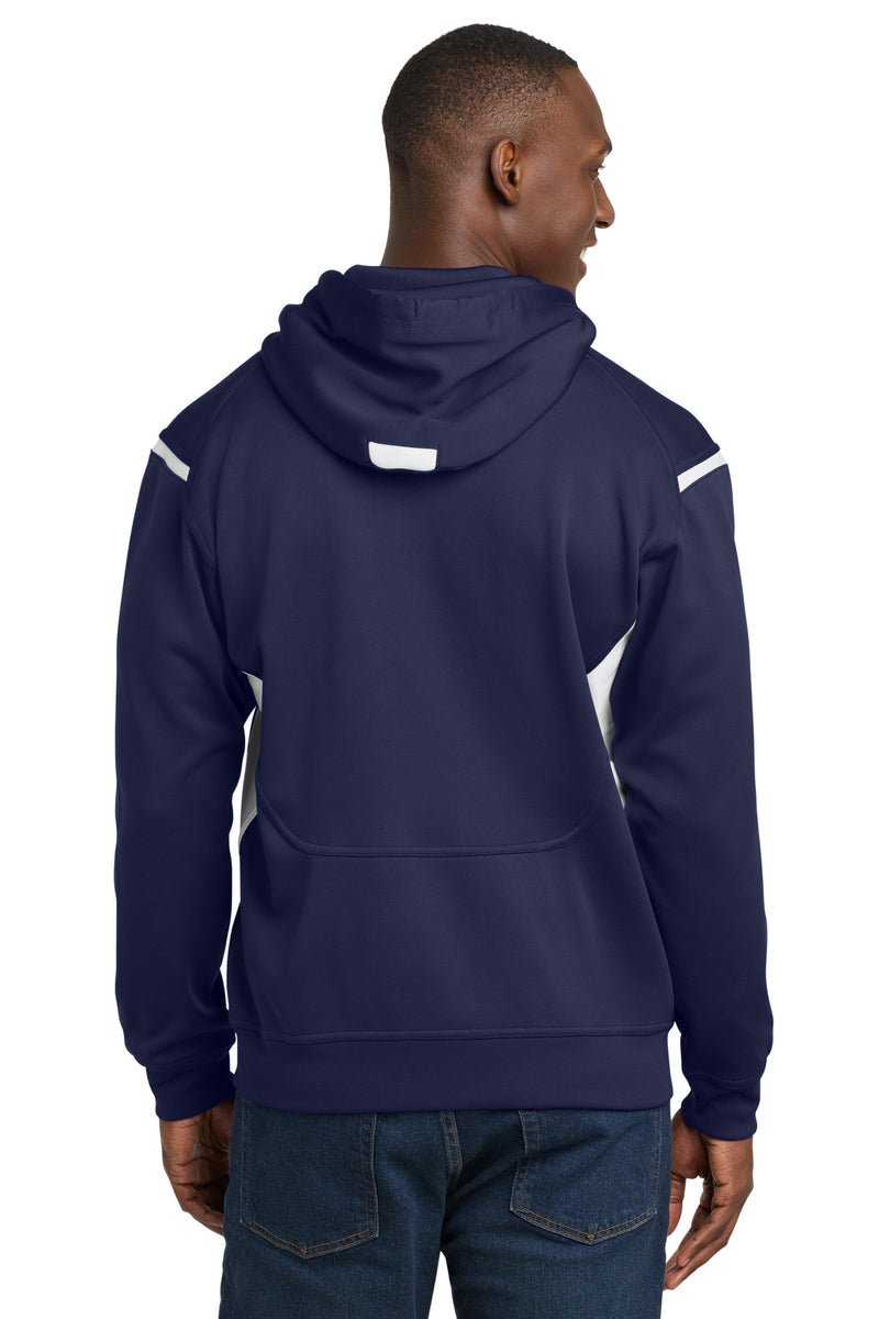 Load image into Gallery viewer, Sport-Tek Tech Fleece Colorblock Hooded Sweatshirt. F246
