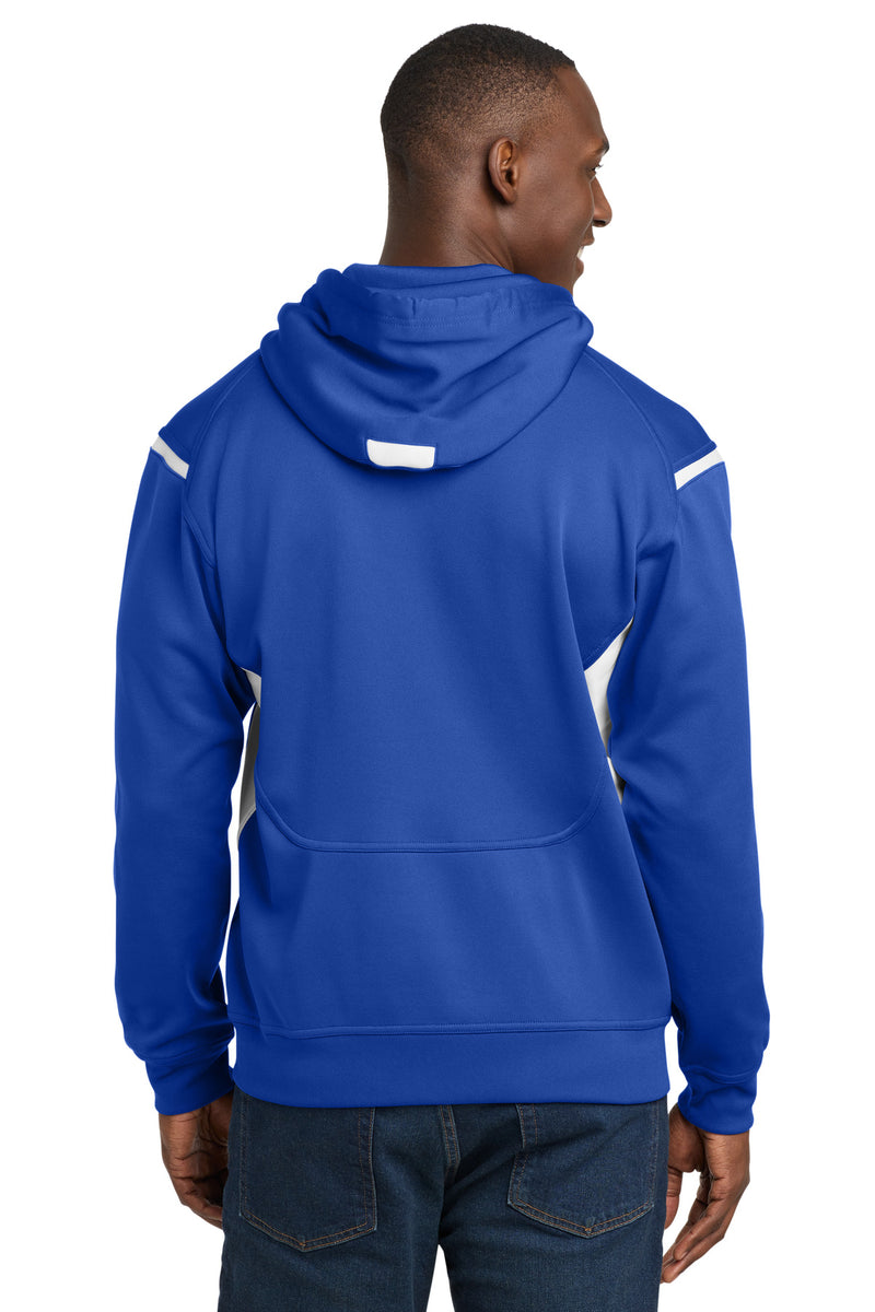 Load image into Gallery viewer, Sport-Tek Tech Fleece Colorblock Hooded Sweatshirt. F246
