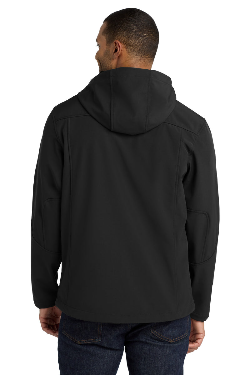 Load image into Gallery viewer, Port Authority Textured Hooded Soft Shell Jacket. J706
