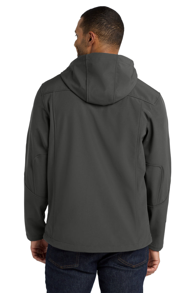 Load image into Gallery viewer, Port Authority Textured Hooded Soft Shell Jacket. J706
