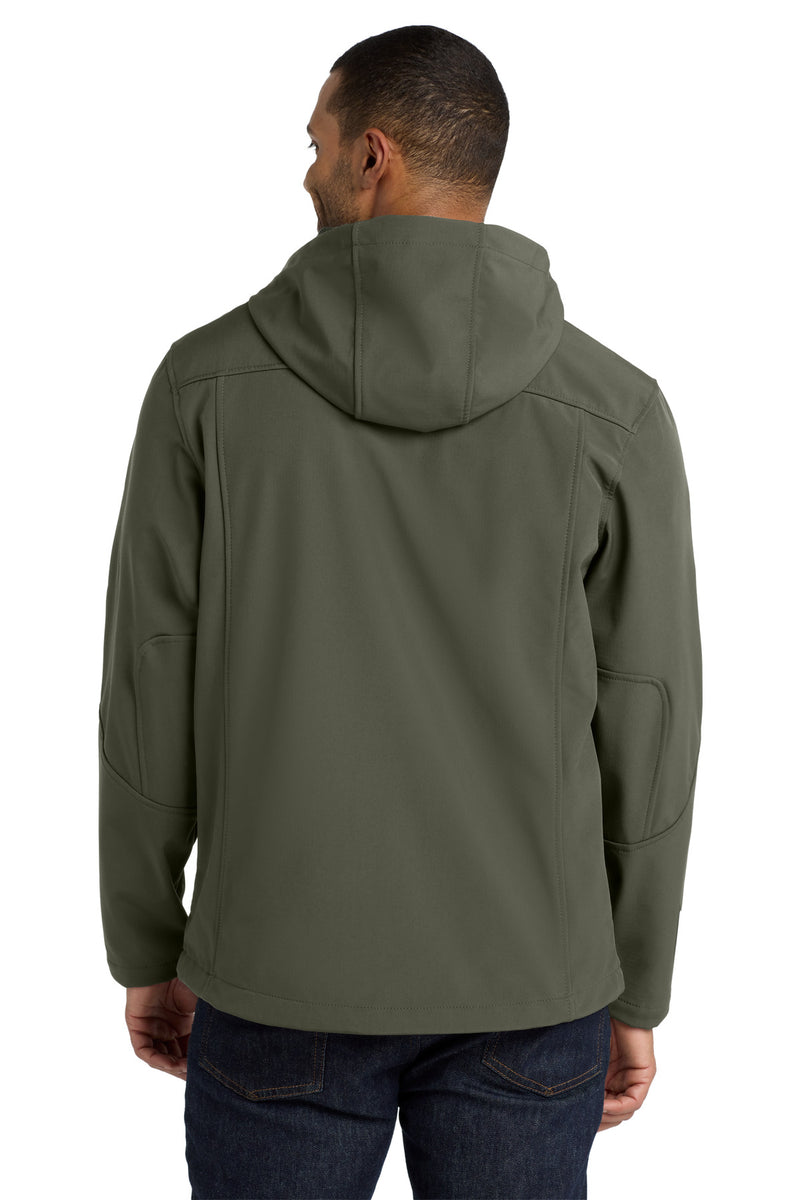 Load image into Gallery viewer, Port Authority Textured Hooded Soft Shell Jacket. J706

