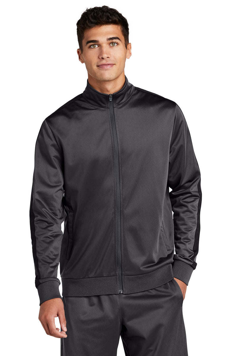 Load image into Gallery viewer, Sport-Tek  Tricot Sleeve Stripe Track Jacket. JST94
