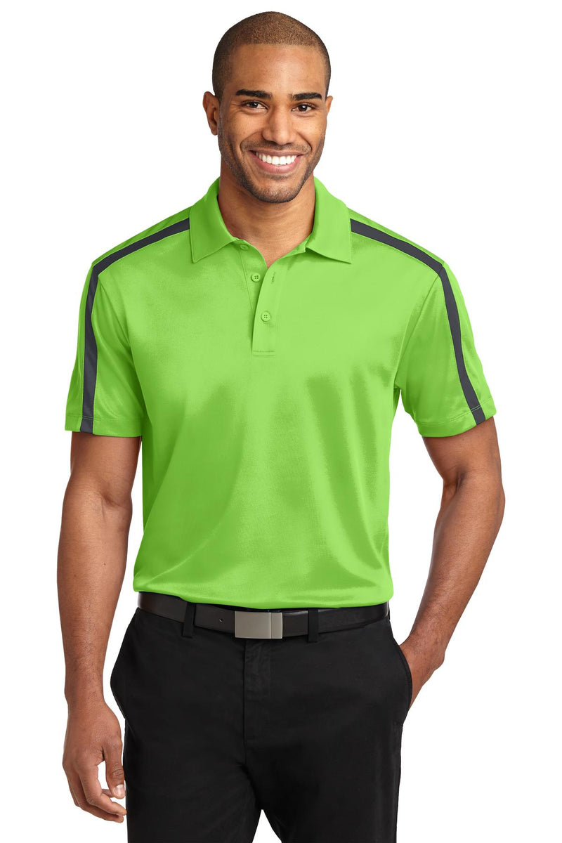Load image into Gallery viewer, Port Authority Silk Touch Performance Colorblock Stripe Polo. K547
