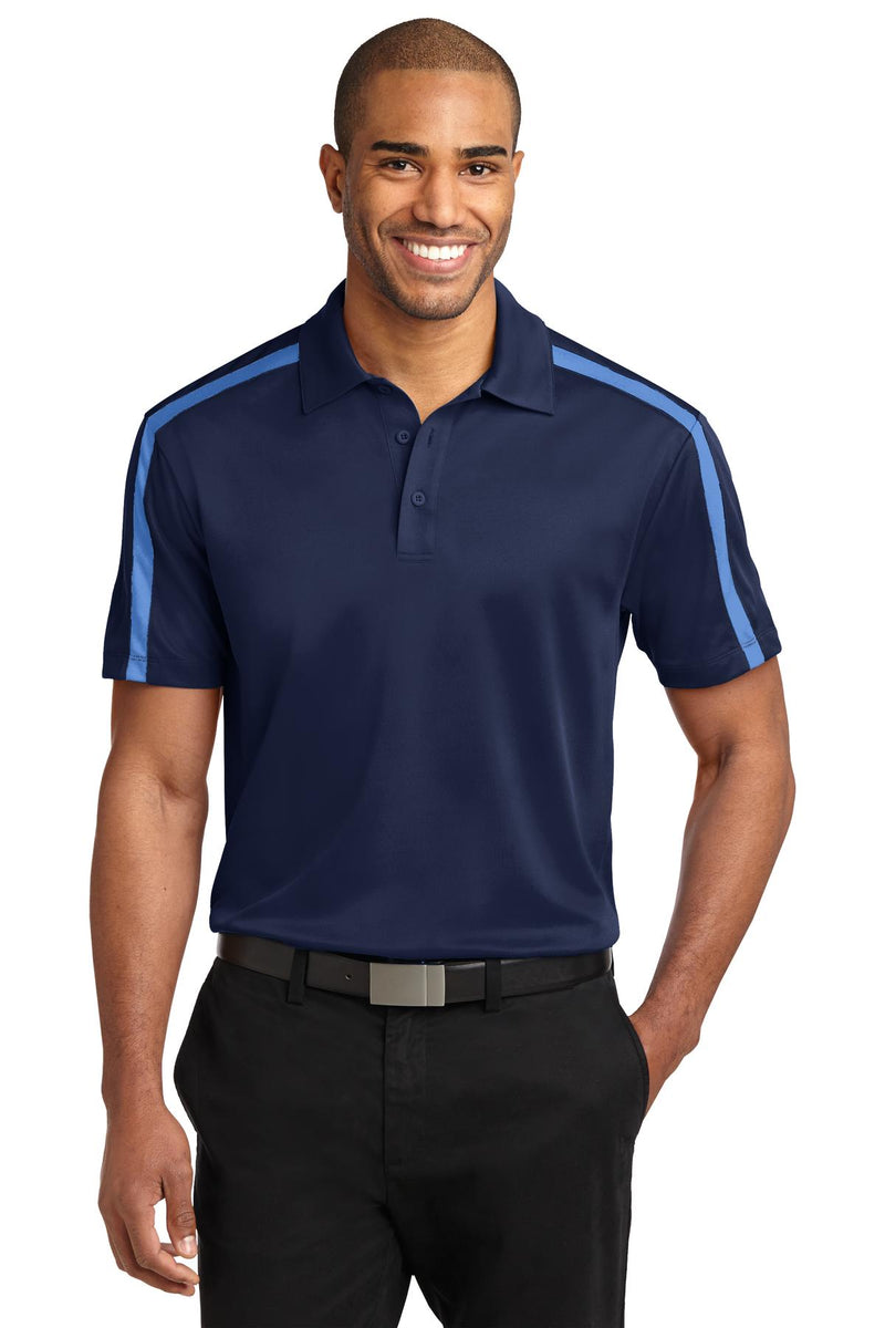Load image into Gallery viewer, Port Authority Silk Touch Performance Colorblock Stripe Polo. K547
