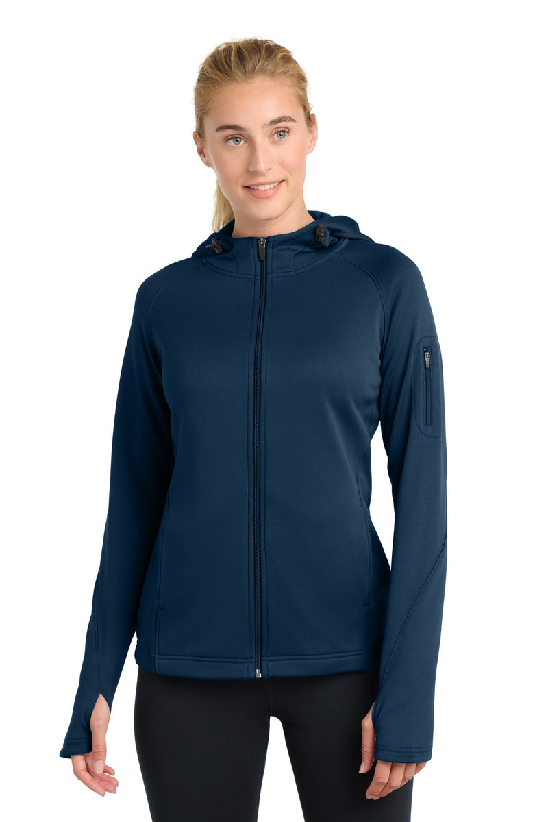 Load image into Gallery viewer, Sport-Tek Women&#39;s Tech Fleece Full-Zip Hooded Jacket. L248
