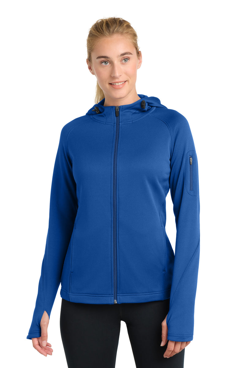Load image into Gallery viewer, Sport-Tek Women&#39;s Tech Fleece Full-Zip Hooded Jacket. L248
