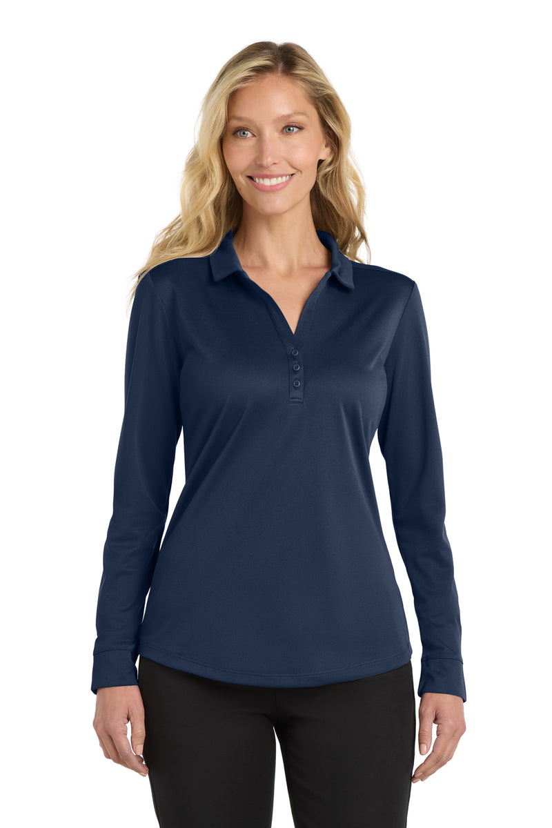 Load image into Gallery viewer, Port Authority  Women&#39;s Silk Touch   Performance Long Sleeve Polo. L540LS
