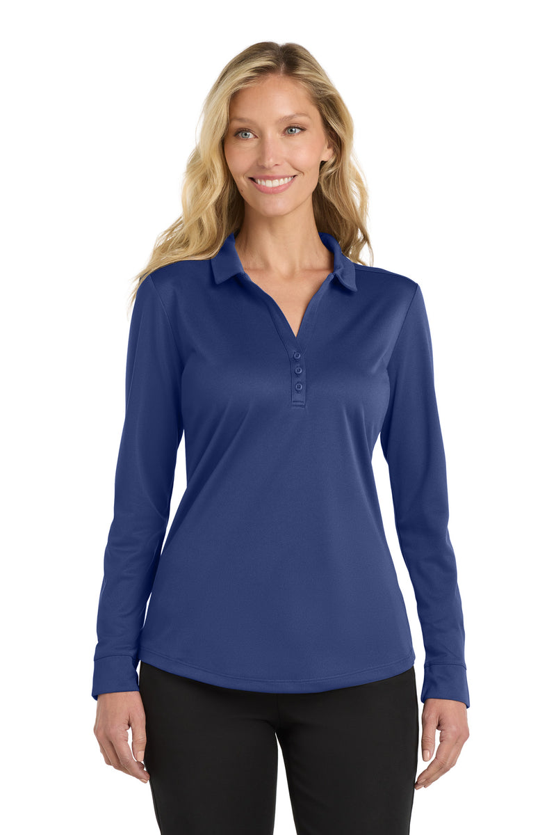 Load image into Gallery viewer, Port Authority  Women&#39;s Silk Touch   Performance Long Sleeve Polo. L540LS

