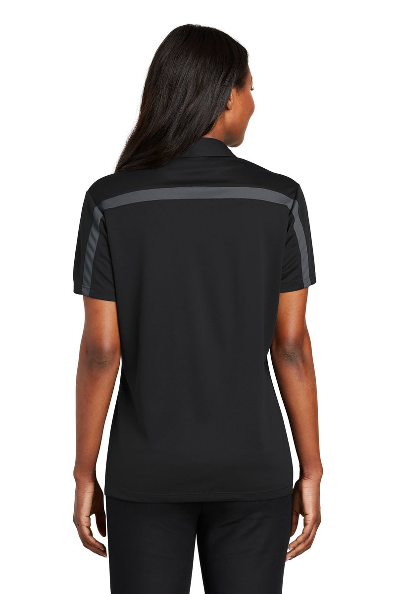 Load image into Gallery viewer, Port Authority Women&#39;s Silk Touch Performance Colorblock Stripe Polo. L547
