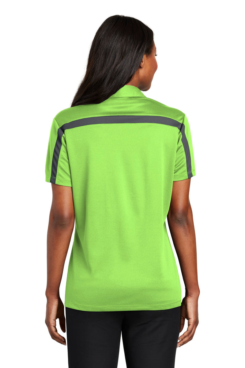 Load image into Gallery viewer, Port Authority Women&#39;s Silk Touch Performance Colorblock Stripe Polo. L547
