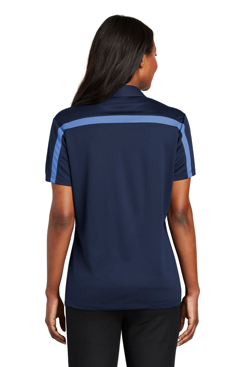 Load image into Gallery viewer, Port Authority Women&#39;s Silk Touch Performance Colorblock Stripe Polo. L547
