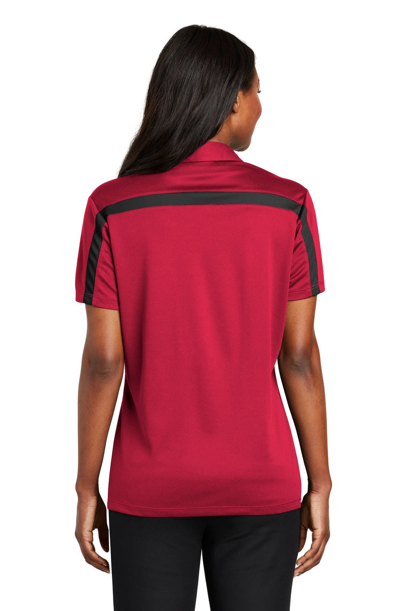 Load image into Gallery viewer, Port Authority Women&#39;s Silk Touch Performance Colorblock Stripe Polo. L547
