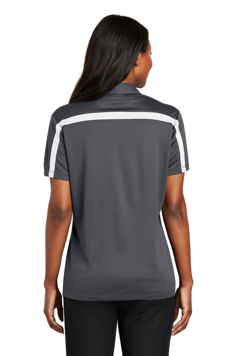 Load image into Gallery viewer, Port Authority Women&#39;s Silk Touch Performance Colorblock Stripe Polo. L547
