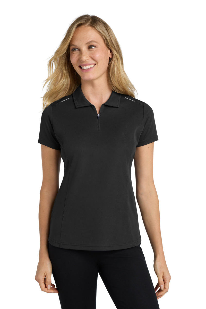 Load image into Gallery viewer, Port Authority Women&#39;s Pinpoint Mesh Zip Polo. L580
