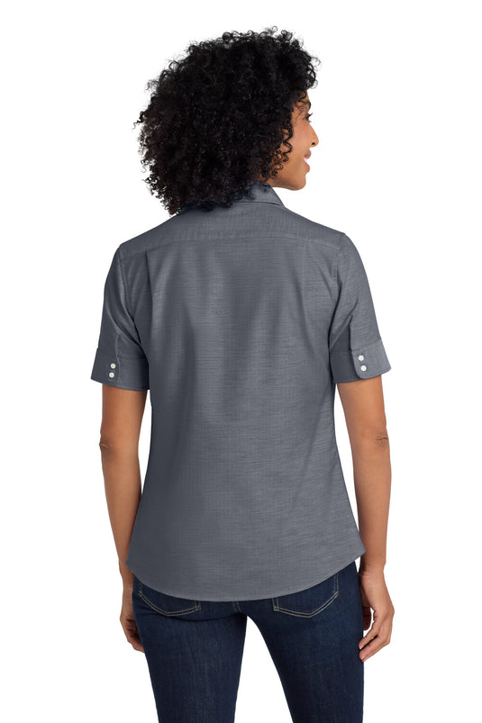 Port Authority Women's Short Sleeve SuperPro Oxford Shirt. L659