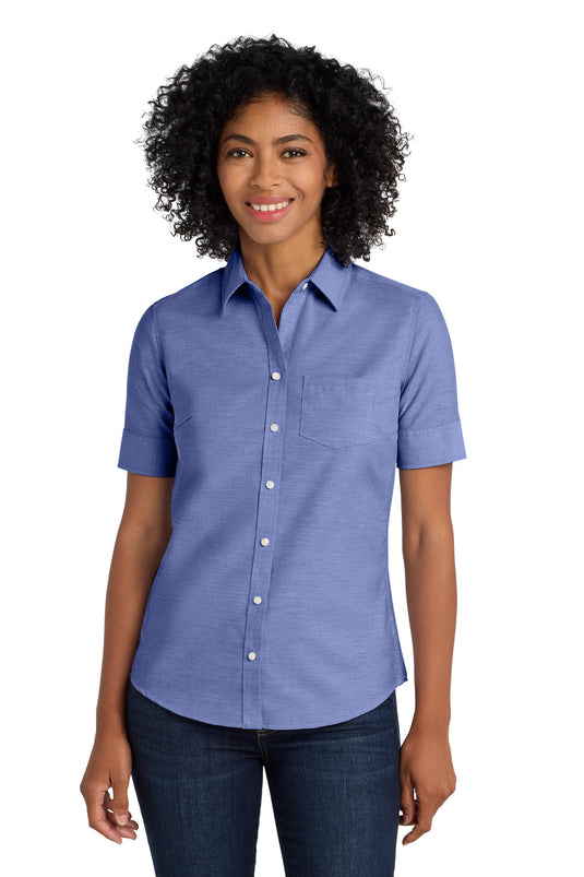 Port Authority Women's Short Sleeve SuperPro Oxford Shirt. L659