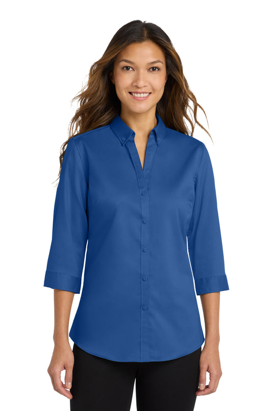 Port Authority Women's 3/4-Sleeve SuperPro Twill Shirt. L665