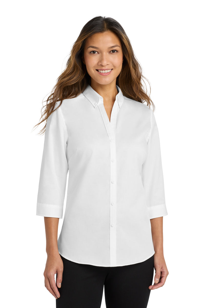 Load image into Gallery viewer, Port Authority Women&#39;s 3/4-Sleeve SuperPro Twill Shirt. L665
