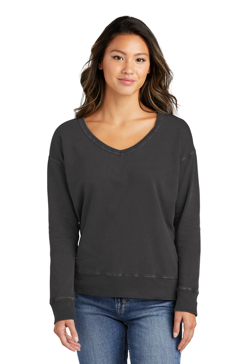 Load image into Gallery viewer, Port &amp; Co Women&#39;s Beach Wash Garment-Dyed V-Neck Sweatshirt LPC098V
