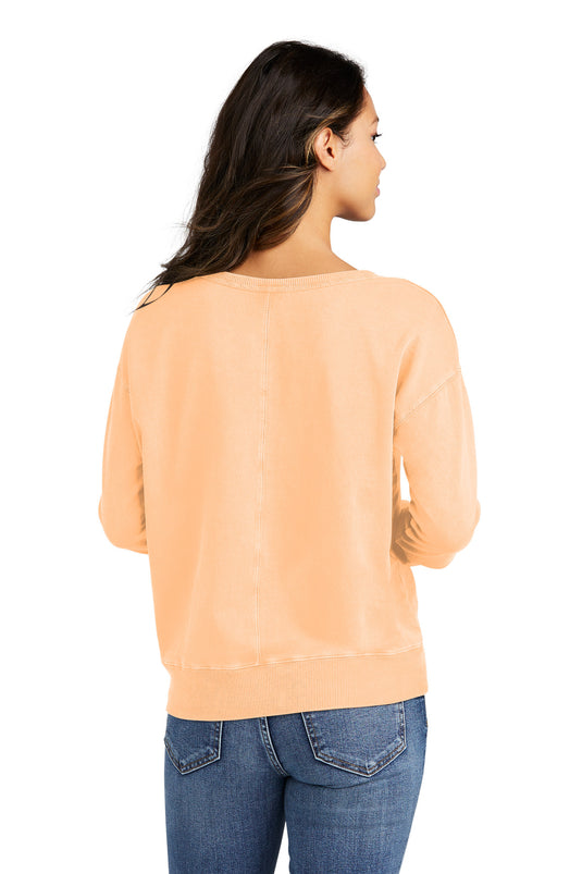 Port & Co Women's Beach Wash Garment-Dyed V-Neck Sweatshirt LPC098V