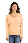 Port & Co Women's Beach Wash Garment-Dyed V-Neck Sweatshirt LPC098V