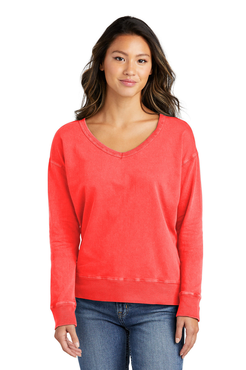 Load image into Gallery viewer, Port &amp; Co Women&#39;s Beach Wash Garment-Dyed V-Neck Sweatshirt LPC098V
