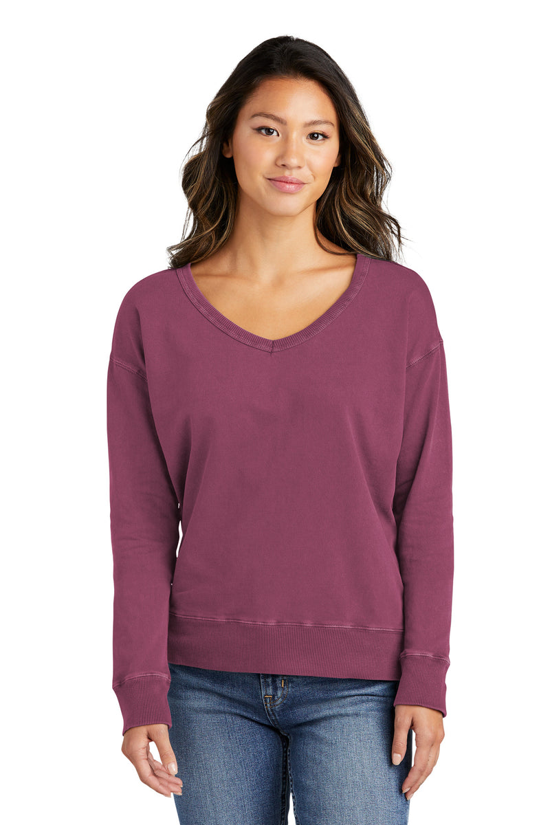 Load image into Gallery viewer, Port &amp; Co Women&#39;s Beach Wash Garment-Dyed V-Neck Sweatshirt LPC098V
