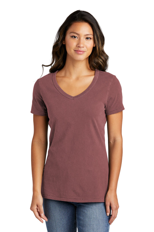 Port & Co Women's Beach Wash Garment-Dyed V-Neck Tee LPC099V