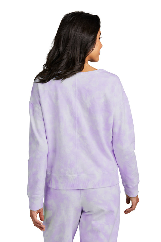 Port & Co Women's Beach Wash Cloud Tie-Dye V-Neck Sweatshirt LPC140V