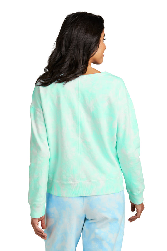 Port & Co Women's Beach Wash Cloud Tie-Dye V-Neck Sweatshirt LPC140V