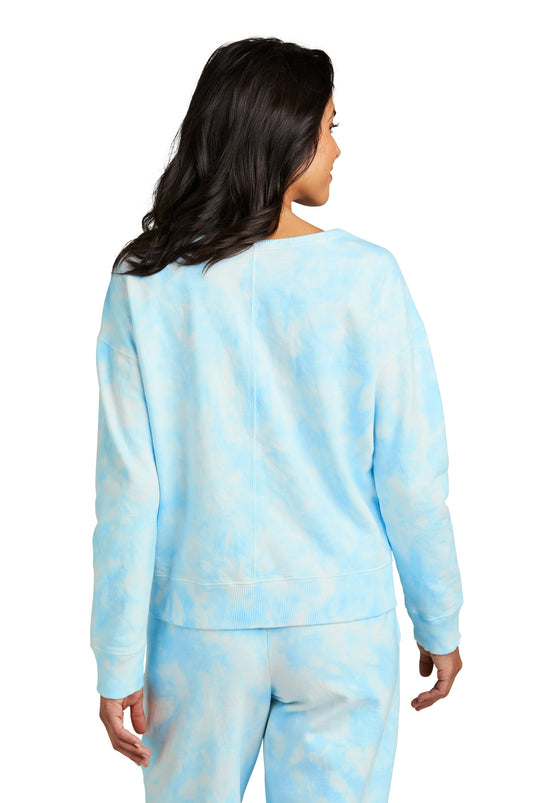 Port & Co Women's Beach Wash Cloud Tie-Dye V-Neck Sweatshirt LPC140V