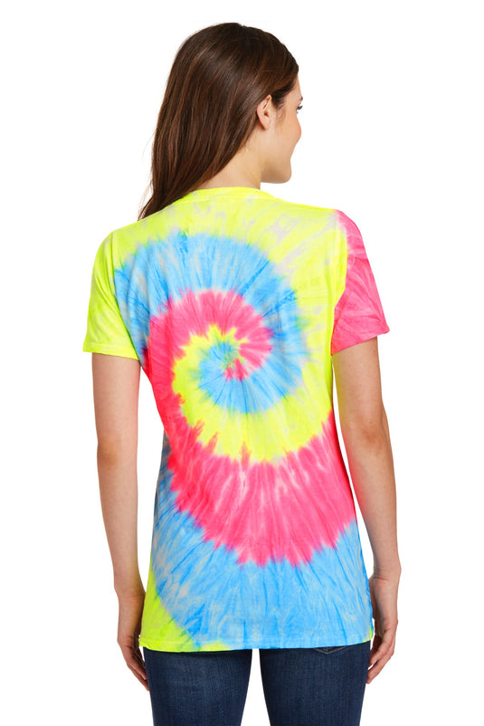 Port & Co Women's Tie-Dye V-Neck Tee.  LPC147V