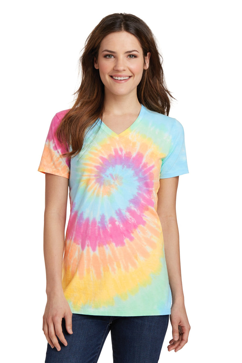 Load image into Gallery viewer, Port &amp; Co Women&#39;s Tie-Dye V-Neck Tee.  LPC147V
