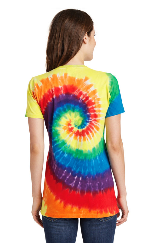 Port & Co Women's Tie-Dye V-Neck Tee.  LPC147V