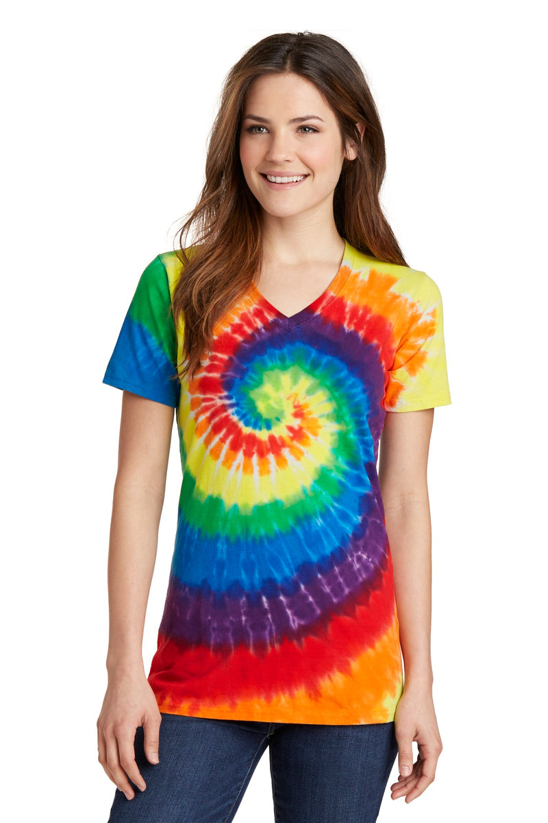 Load image into Gallery viewer, Port &amp; Co Women&#39;s Tie-Dye V-Neck Tee.  LPC147V
