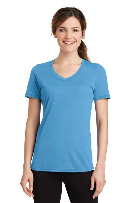 Port & Co Women's Performance Blend V-Neck Tee. LPC381V