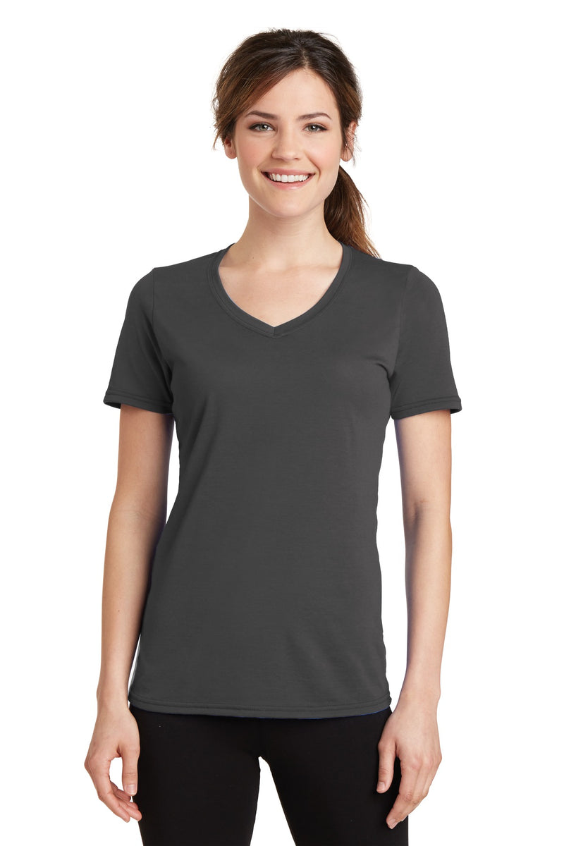 Load image into Gallery viewer, Port &amp; Co Women&#39;s Performance Blend V-Neck Tee. LPC381V
