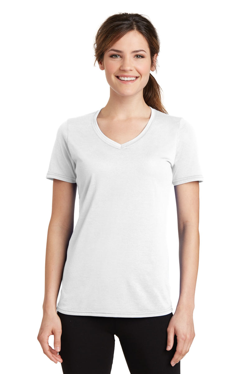 Load image into Gallery viewer, Port &amp; Co Women&#39;s Performance Blend V-Neck Tee. LPC381V
