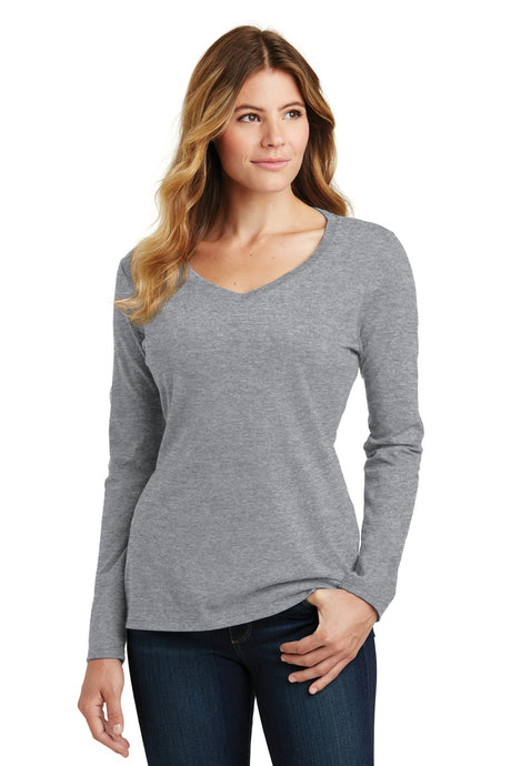 Port & Co Women's Long Sleeve Fan Favorite V-Neck Tee. LPC450VLS