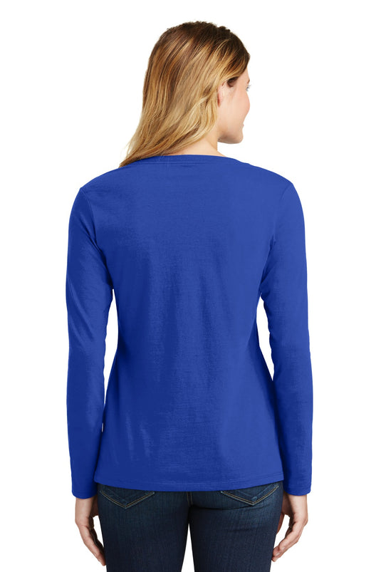 Port & Co Women's Long Sleeve Fan Favorite V-Neck Tee. LPC450VLS