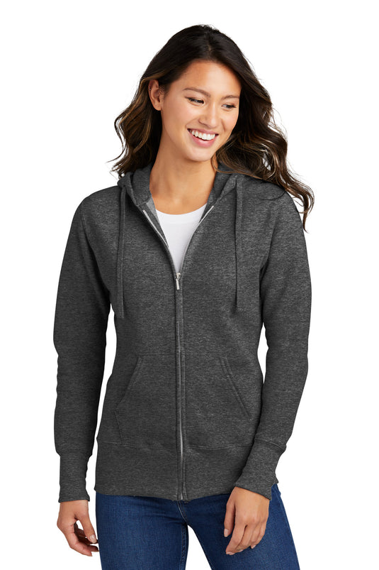Port & Co Women's Core Fleece Full-Zip Hooded Sweatshirt. LPC78ZH