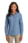 Port & Co Women's Long Sleeve Value Denim Shirt.  LSP10