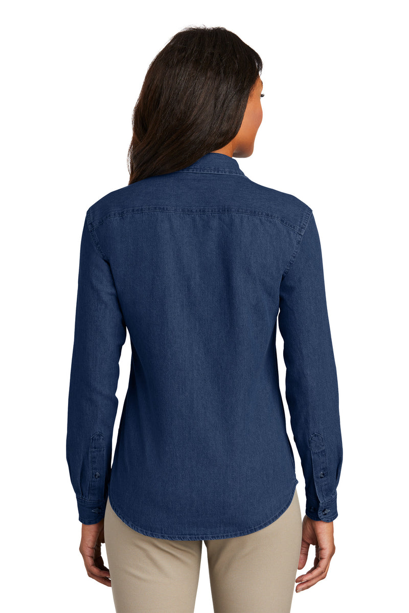 Load image into Gallery viewer, Port &amp; Co Women&#39;s Long Sleeve Value Denim Shirt.  LSP10

