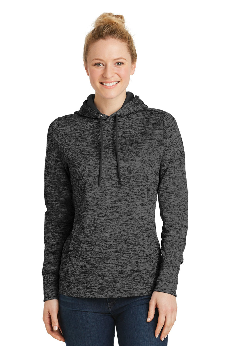 Load image into Gallery viewer, Sport-Tek Women&#39;s PosiCharge Electric Heather Fleece Hooded Pullover. LST225
