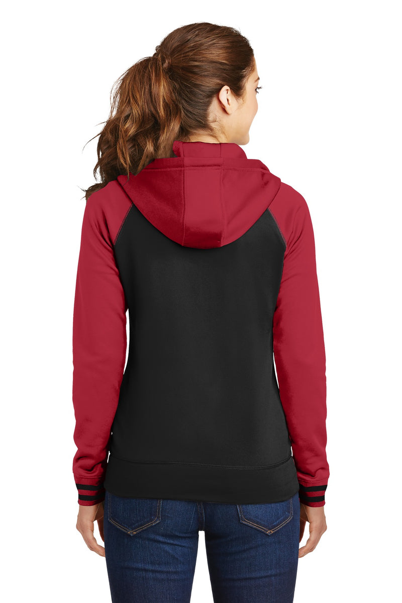 Load image into Gallery viewer, Sport-Tek Women&#39;s Sport-Wick Varsity Fleece Full-Zip Hooded Jacket. LST236

