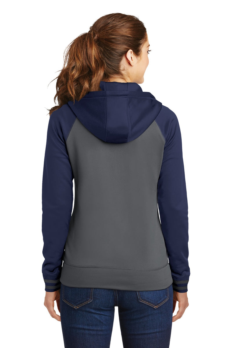 Load image into Gallery viewer, Sport-Tek Women&#39;s Sport-Wick Varsity Fleece Full-Zip Hooded Jacket. LST236
