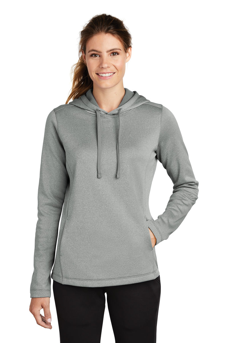 Load image into Gallery viewer, Sport-Tek  Women&#39;s PosiCharge  Sport-Wick  Heather Fleece Hooded Pullover. LST264
