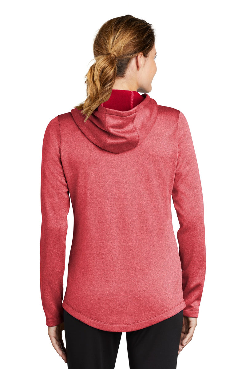 Load image into Gallery viewer, Sport-Tek  Women&#39;s PosiCharge  Sport-Wick  Heather Fleece Hooded Pullover. LST264
